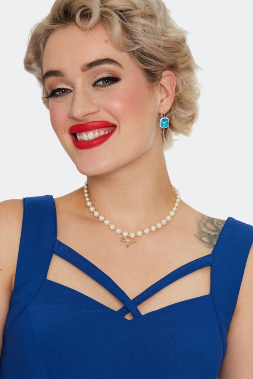 Gold And Peal Beaded Necklace  Shop now at Kitty Darling