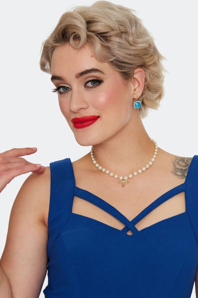 Gold And Peal Beaded Necklace  Shop now at Kitty Darling