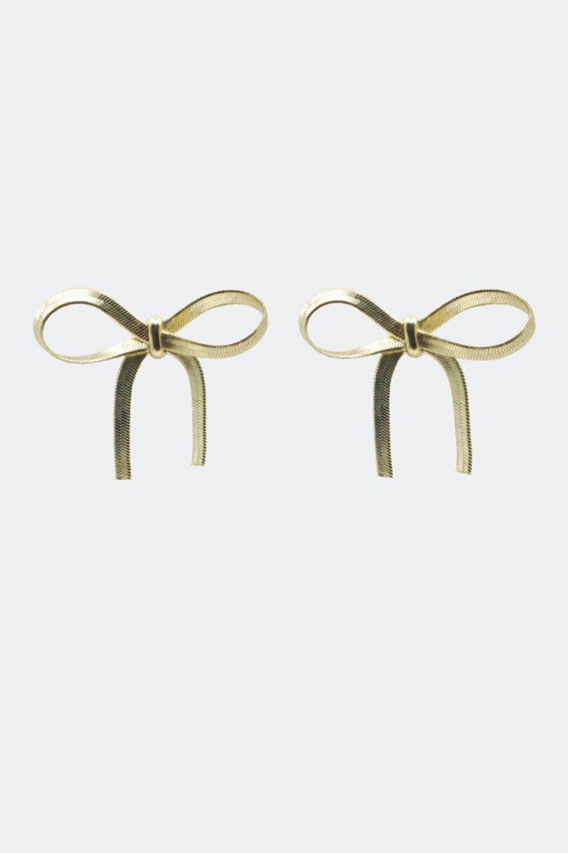 Gold Chain Bow Earrings  Shop now at Kitty Darling