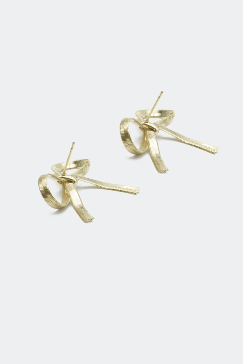 Gold Chain Bow Earrings  Shop now at Kitty Darling