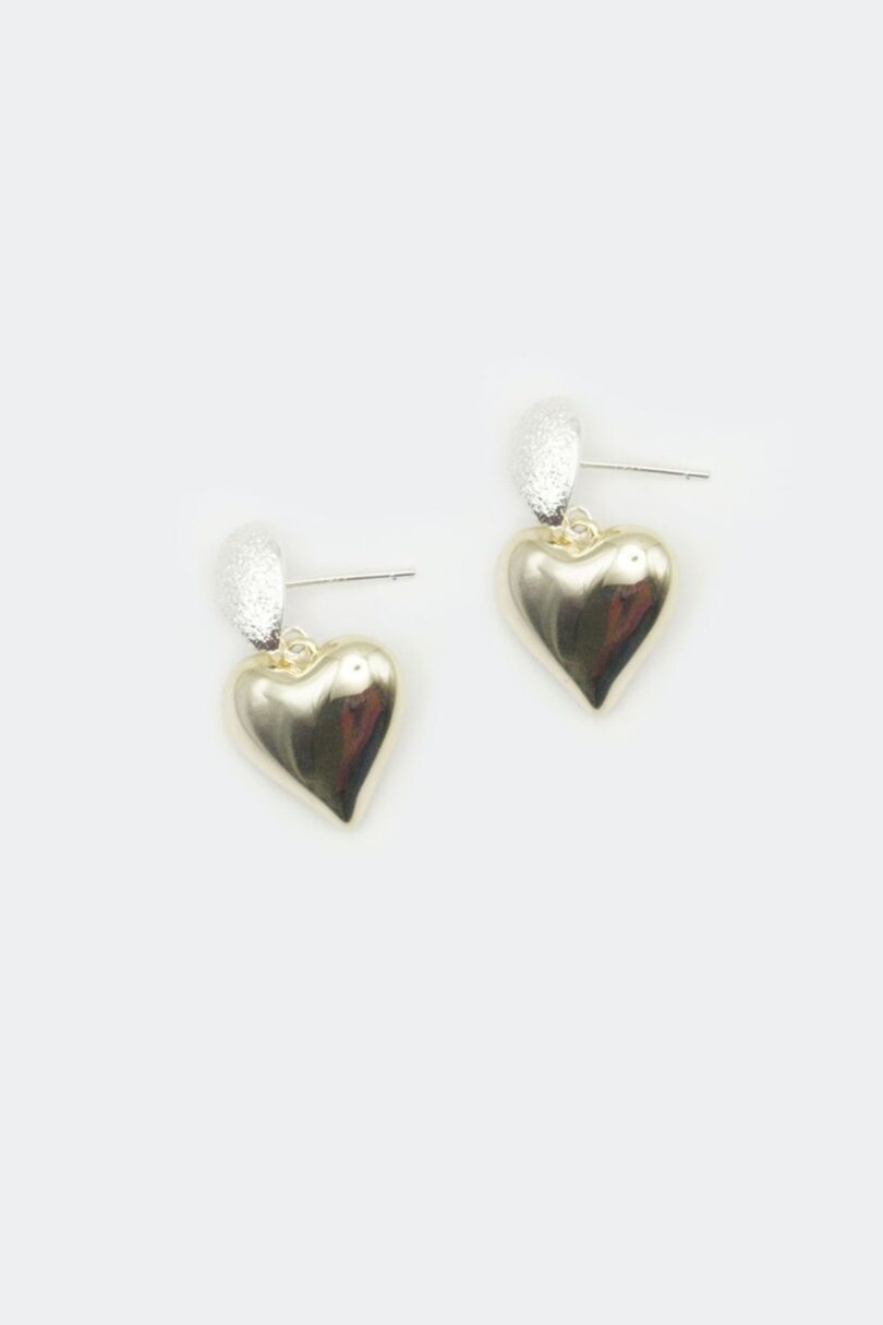 Gold Heart Drop Earrings  Shop now at Kitty Darling