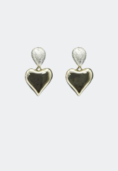 Gold Heart Drop Earrings – Jewellery | Kitty Darling