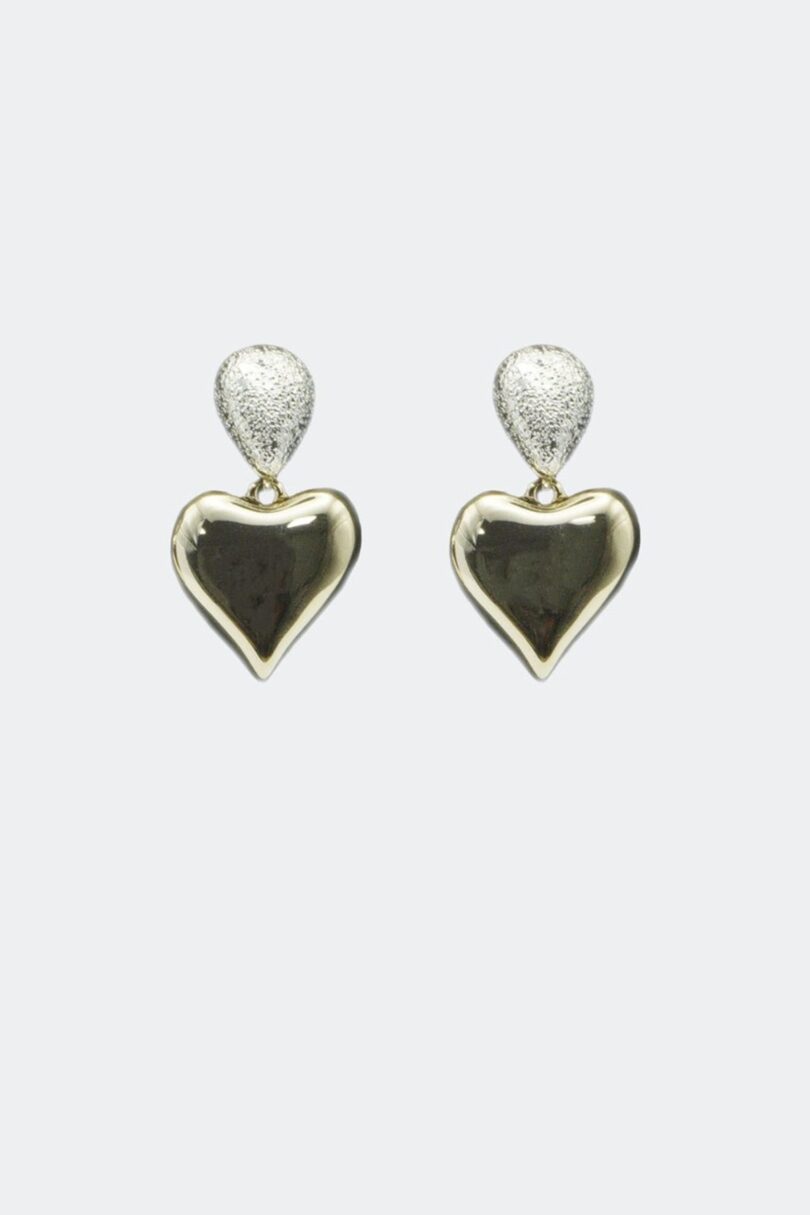 Gold Heart Drop Earrings  Shop now at Kitty Darling