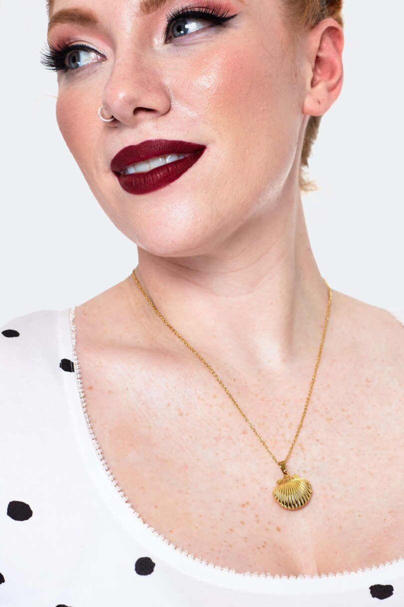 Gold Shell Pendent Necklace  Shop now at Kitty Darling
