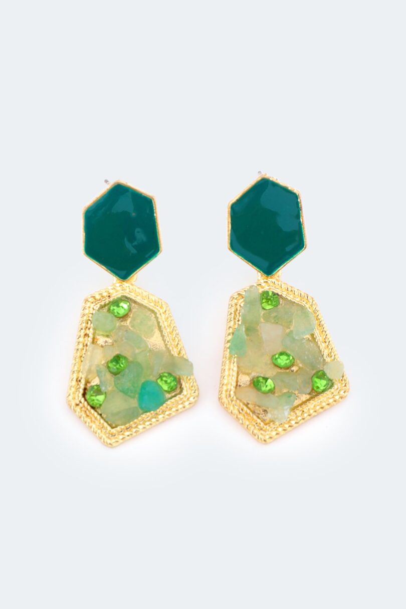 Green Crystal Earrings  Shop now at Kitty Darling
