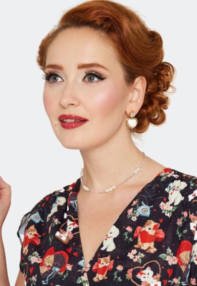 Heart And Diamante Stone Earrings – Jewellery | Kitty Darling