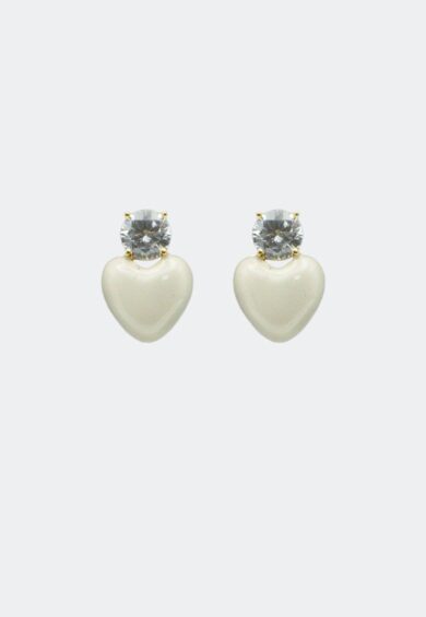 Heart And Diamond Stud Earrings – Jewellery | Kitty Darling