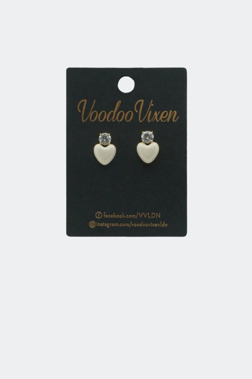 Heart And Diamond Stud Earrings  Shop now at Kitty Darling