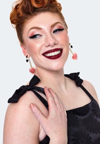 Heart Drop Earrings – Jewellery | Kitty Darling