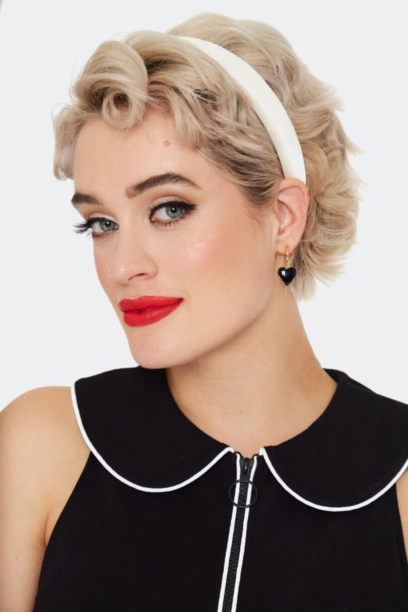 Heart Drop Earrings Black  Shop now at Kitty Darling