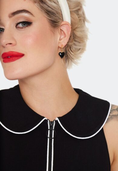 Heart Drop Earrings Black – Jewellery | Kitty Darling