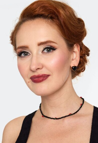 Heart Snap Mini Hoop Earrings Black – Jewellery | Kitty Darling