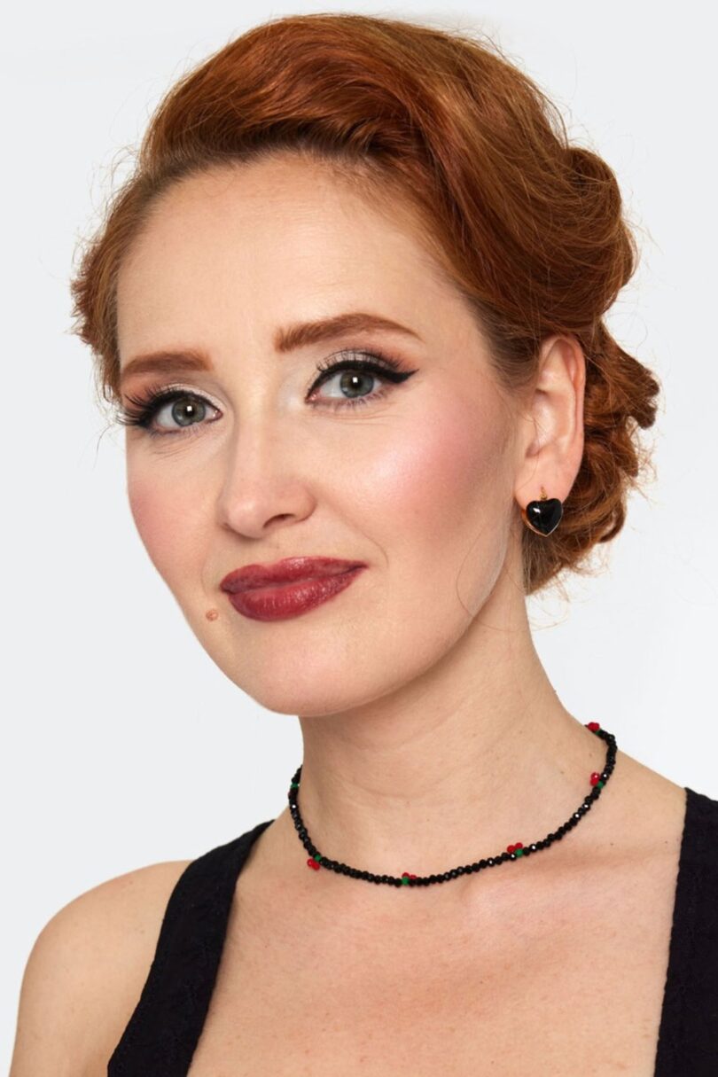 Heart Snap Mini Hoop Earrings Black  Shop now at Kitty Darling