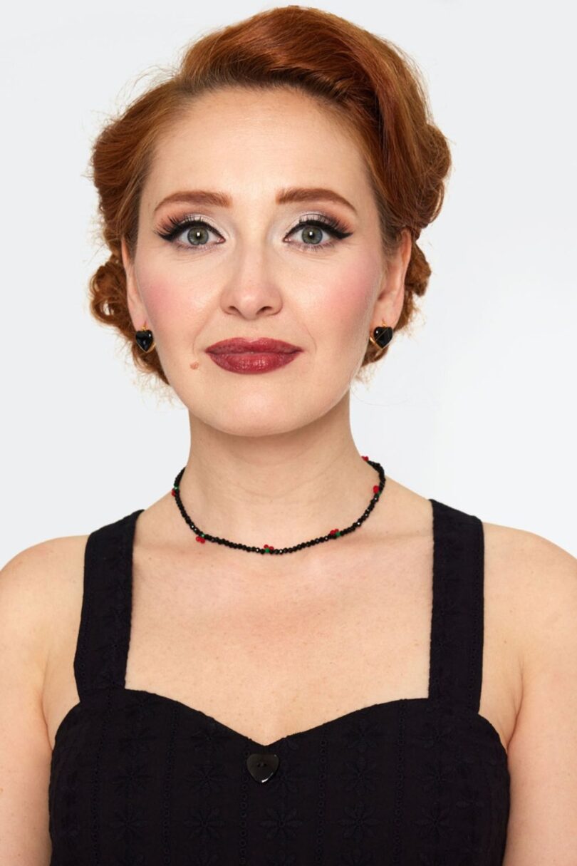 Heart Snap Mini Hoop Earrings Black  Shop now at Kitty Darling