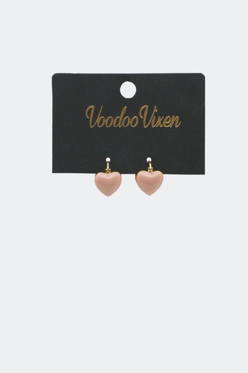 Heart Snap Mini Hoop Earrings Pink  Shop now at Kitty Darling