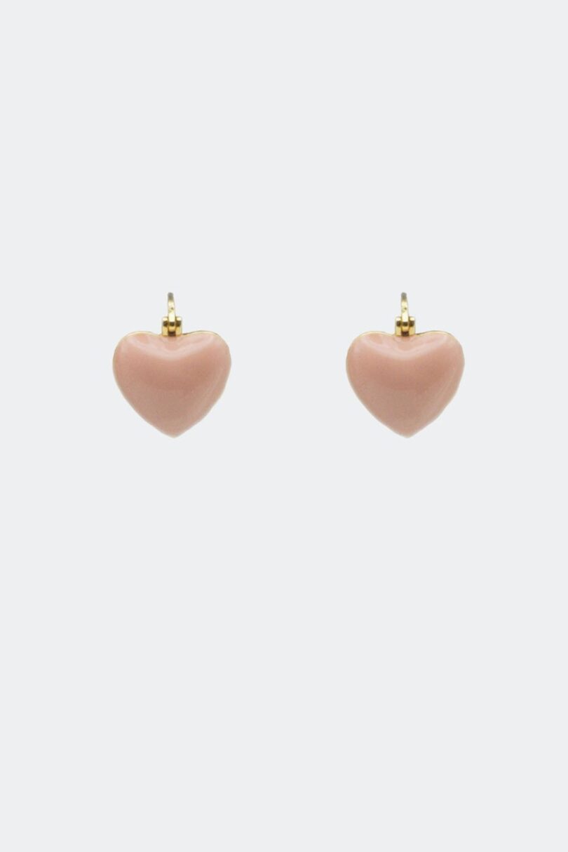 Heart Snap Mini Hoop Earrings Pink  Shop now at Kitty Darling