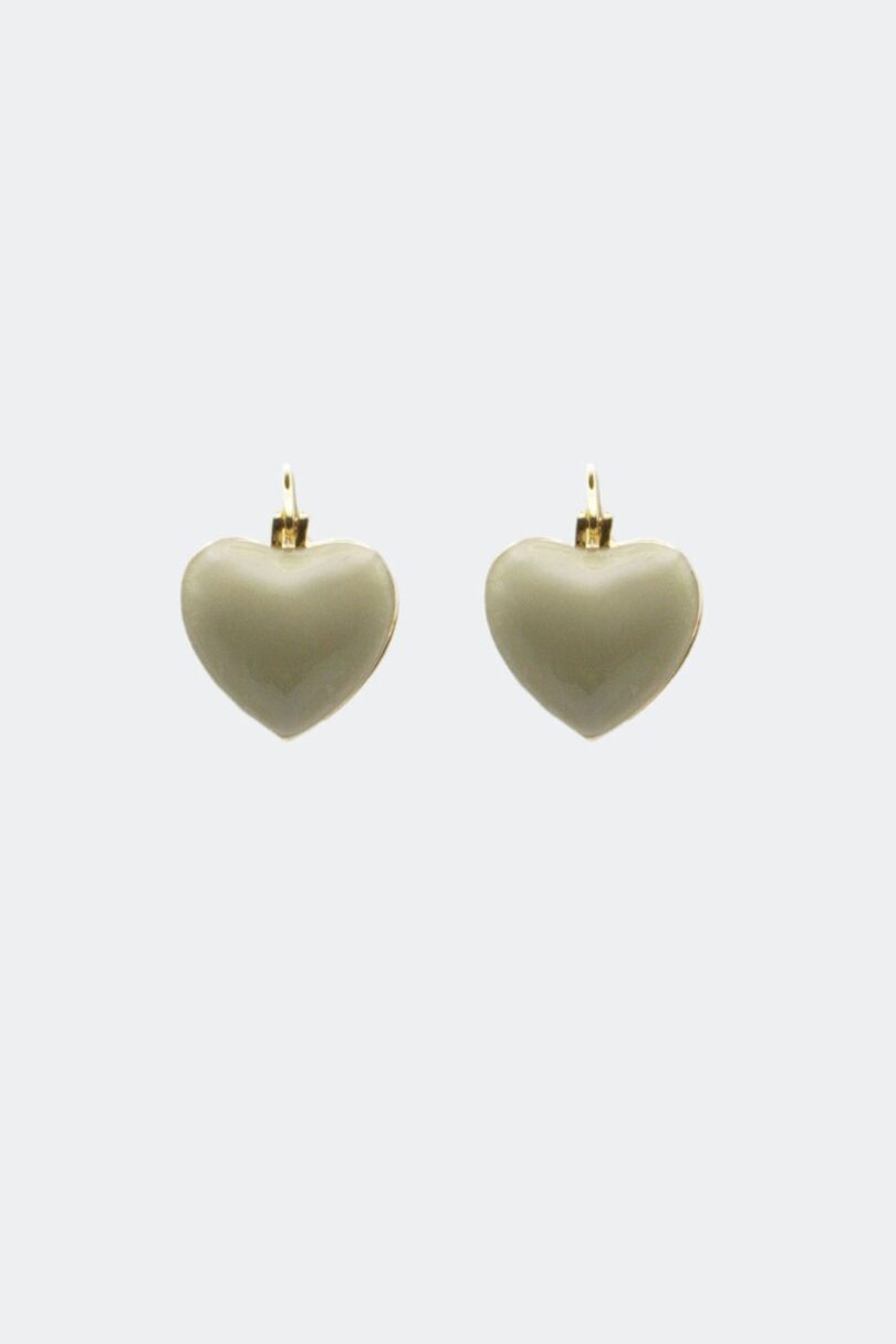 Heart Snap Mini Hoop Earrings White  Shop now at Kitty Darling