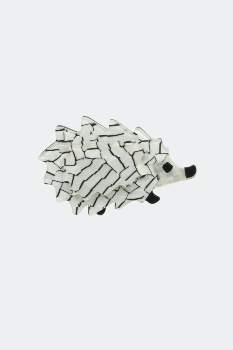 Hedgehog Brooch White  Shop now at Kitty Darling