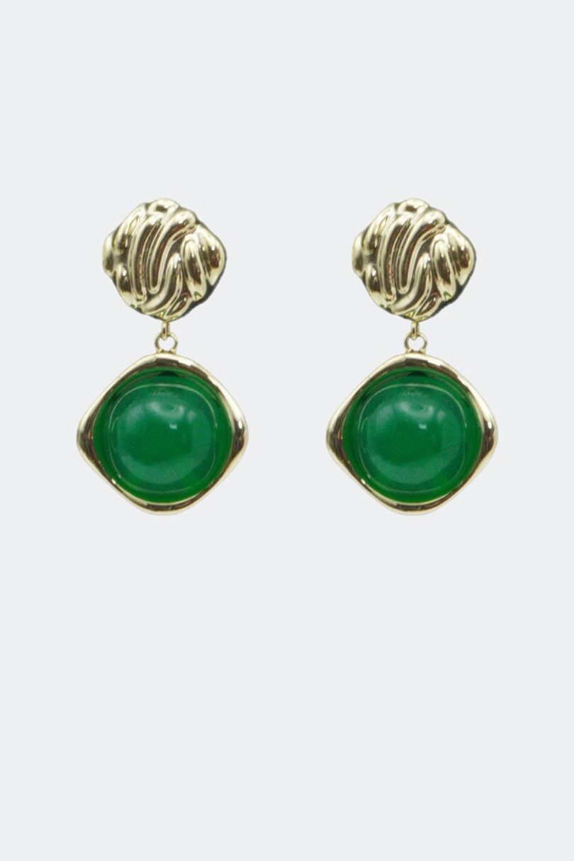 Jade Stone Drop Earrings  Shop now at Kitty Darling