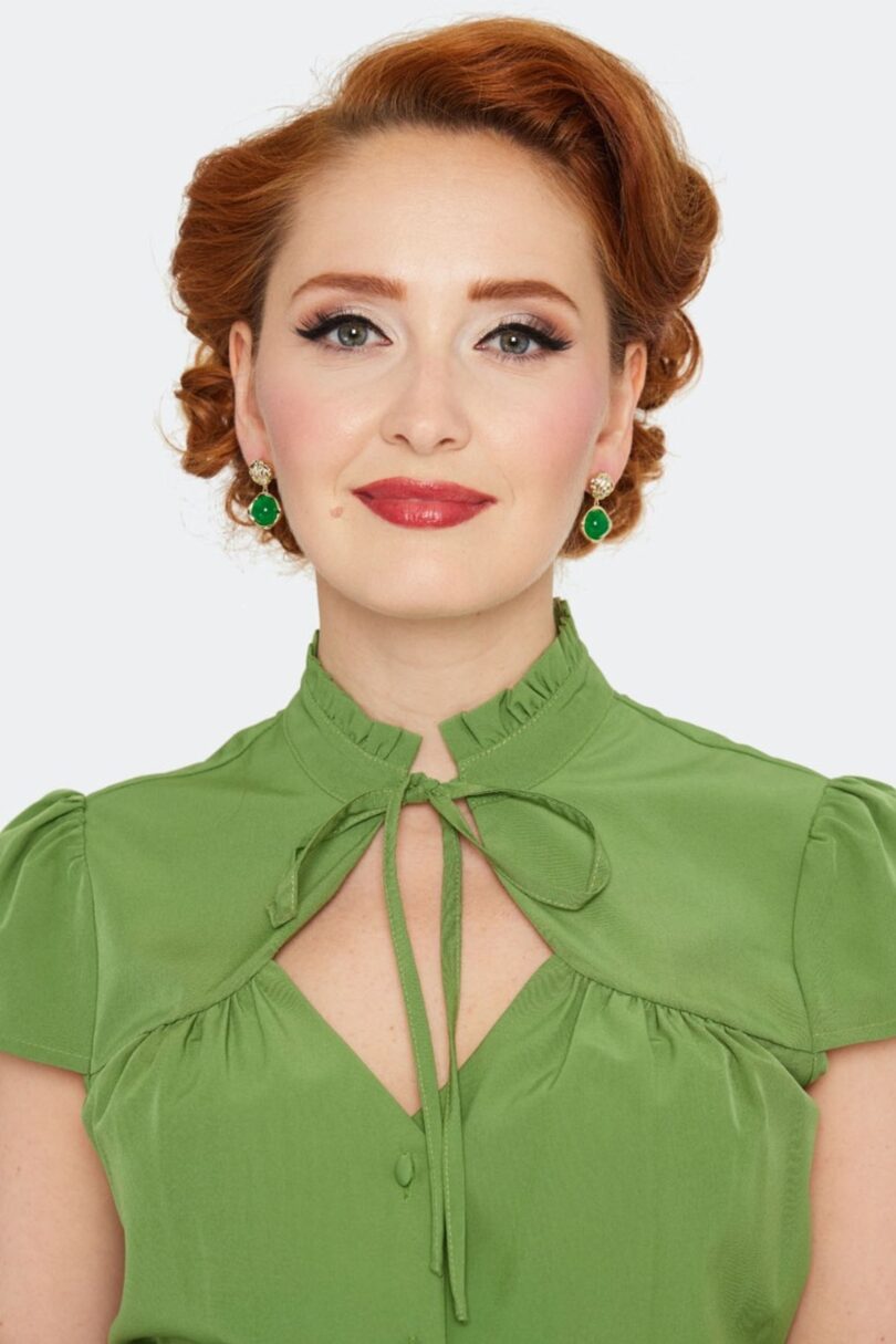 Jade Stone Drop Earrings  Shop now at Kitty Darling