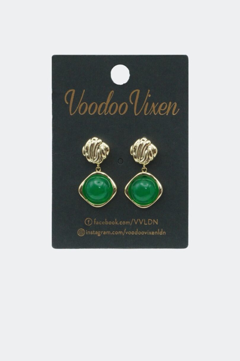 Jade Stone Drop Earrings  Shop now at Kitty Darling