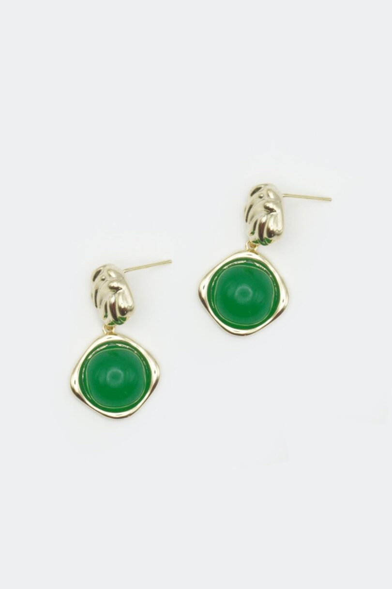 Jade Stone Drop Earrings  Shop now at Kitty Darling