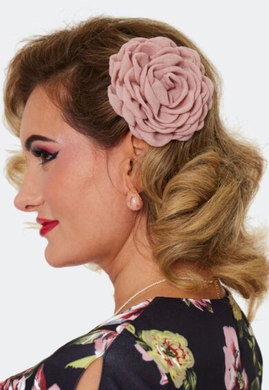 Large Fabric Rose Hairpin Brooch Pink – Jewellery | Kitty Darling