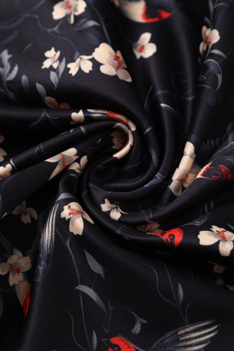 Lily Black Off Shoulder Swallow Print Dress  Shop now at Kitty Darling