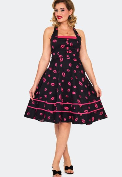 Lipstick Sleeveless Flare Dress – Dresses | Kitty Darling