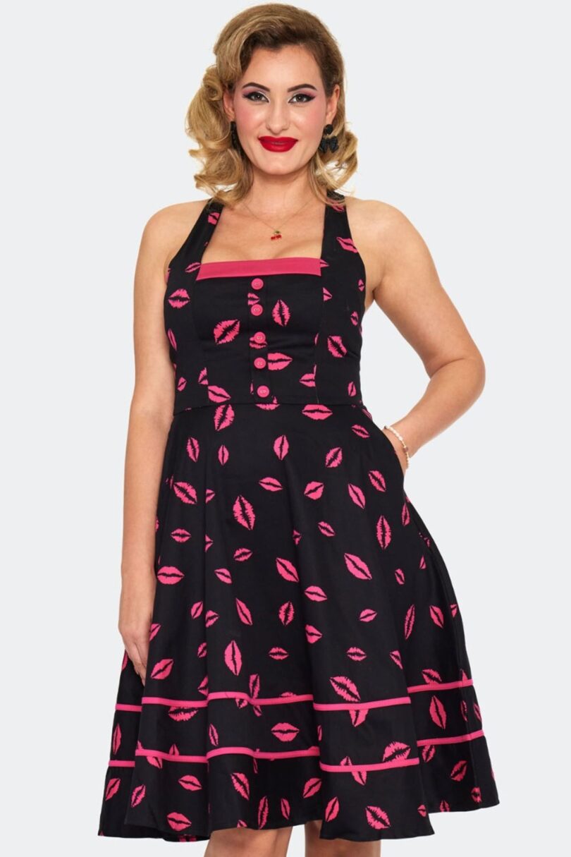 Lipstick Sleeveless Flare Dress  Shop now at Kitty Darling