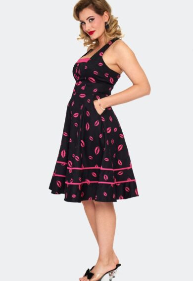 Lipstick Sleeveless Flare Dress – Dresses | Kitty Darling