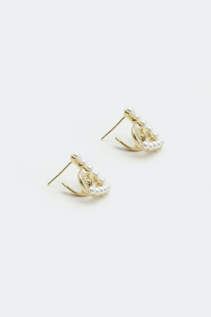 Mini Pearl Abstract Heart Earrings  Shop now at Kitty Darling