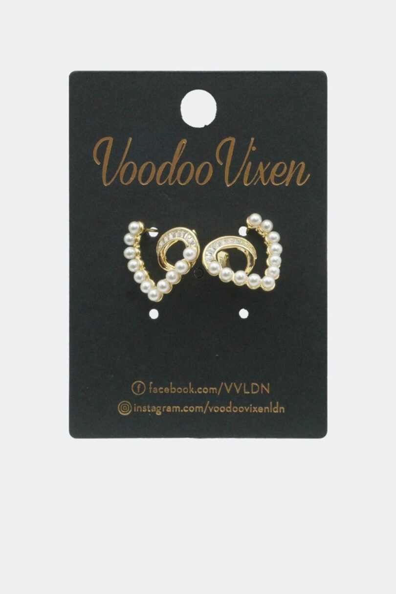 Mini Pearl Abstract Heart Earrings  Shop now at Kitty Darling