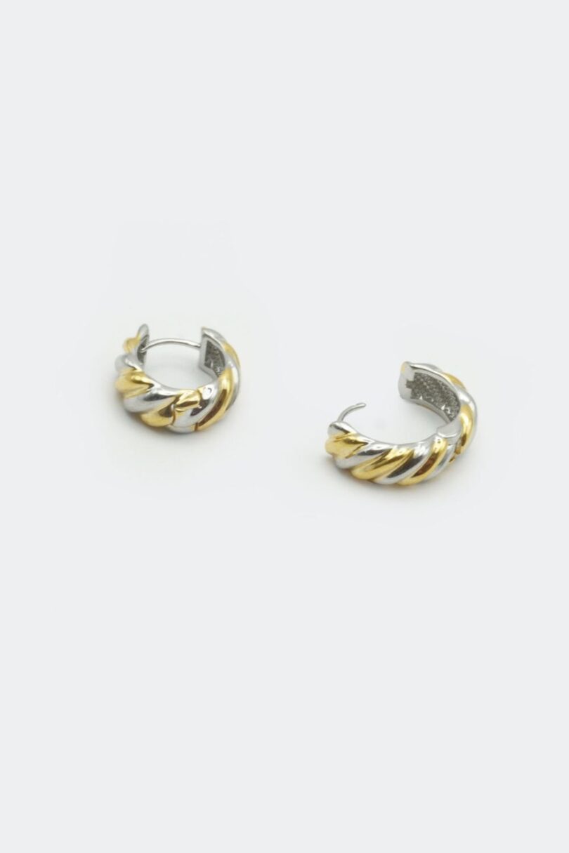 Mixed Metal Mini Hoop Earrings  Shop now at Kitty Darling