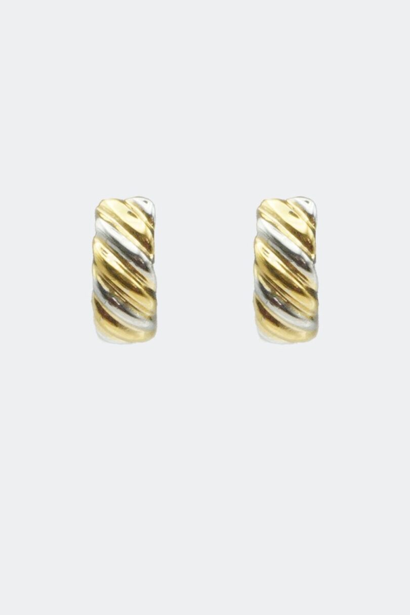 Mixed Metal Mini Hoop Earrings  Shop now at Kitty Darling