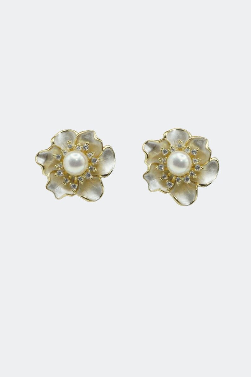 Opal And Pearl Flower Earrings  Shop now at Kitty Darling