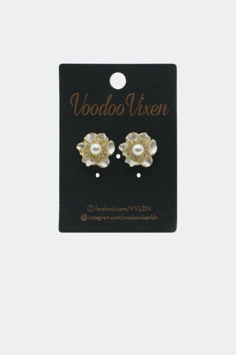 Opal And Pearl Flower Earrings  Shop now at Kitty Darling