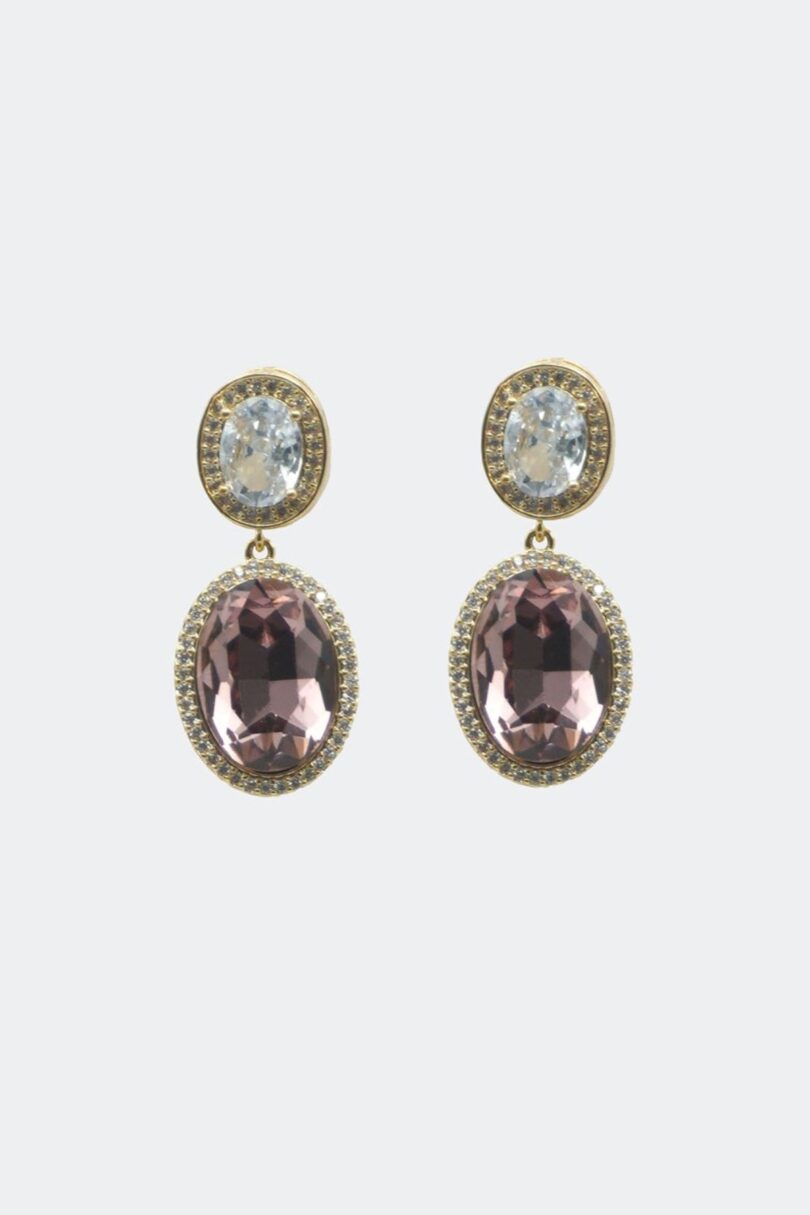 Oval Crystal Drop Earrings  Shop now at Kitty Darling