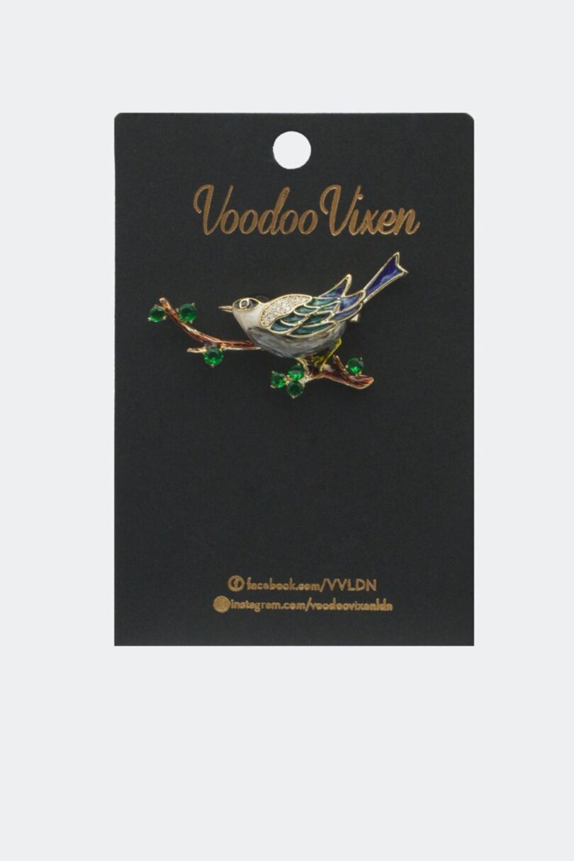 Painted Enamel Blue Bird Brooch  Shop now at Kitty Darling