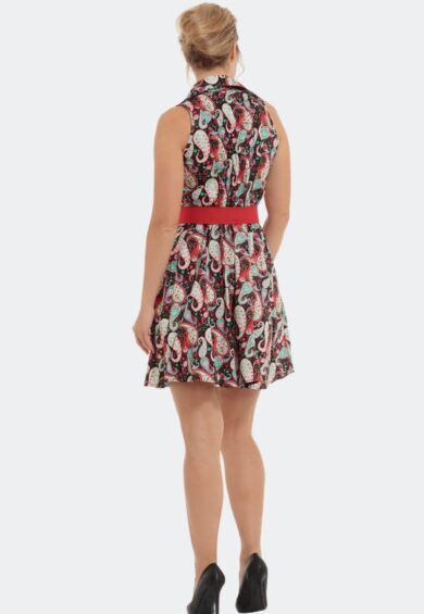 Paisley Sleeveless Flare Dress – Dresses | Kitty Darling