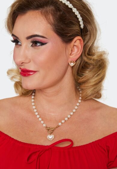 Pearl And Diamond Heart Earrings – Jewellery | Kitty Darling