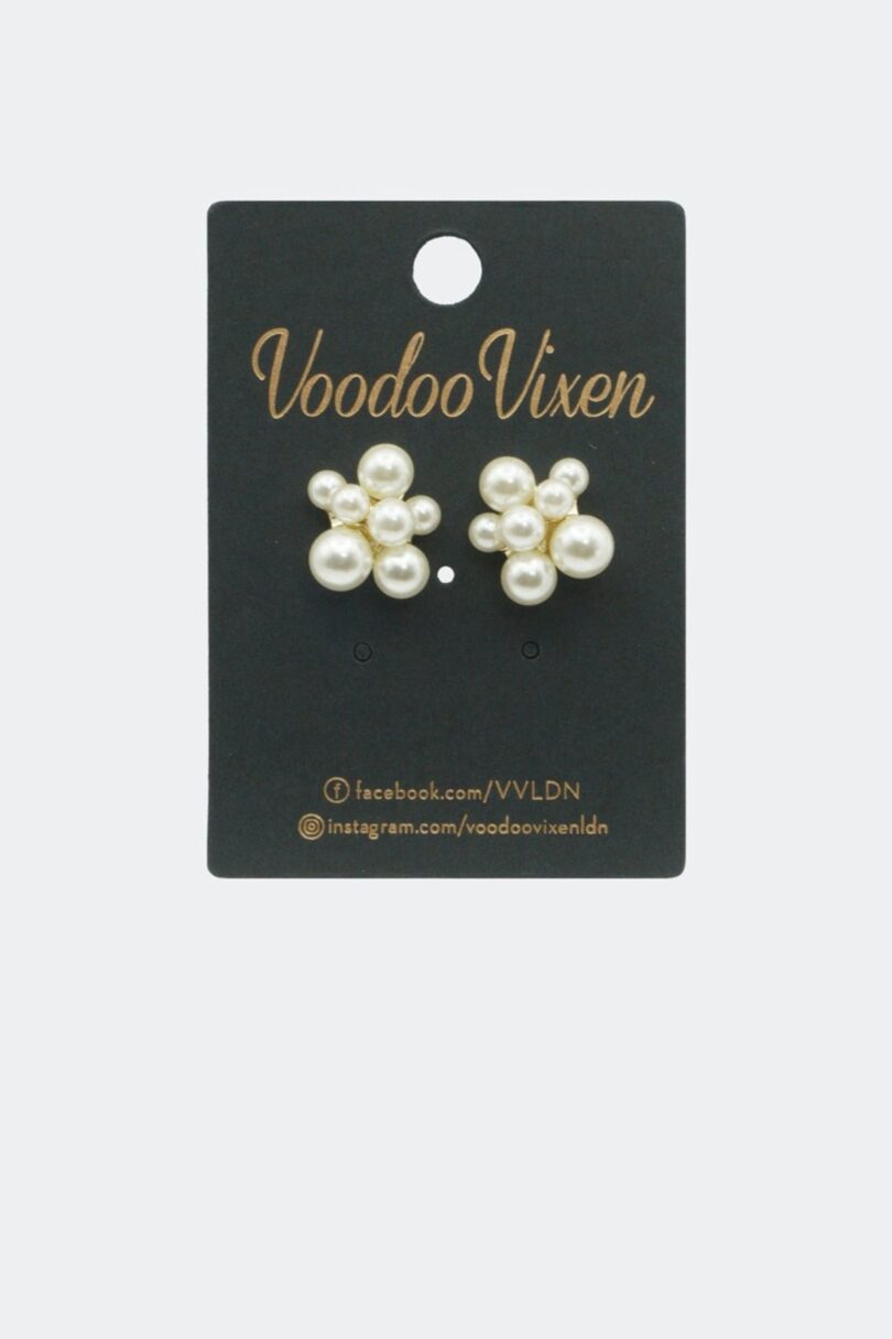 Pearl Bead Cluster Stud Earrings  Shop now at Kitty Darling