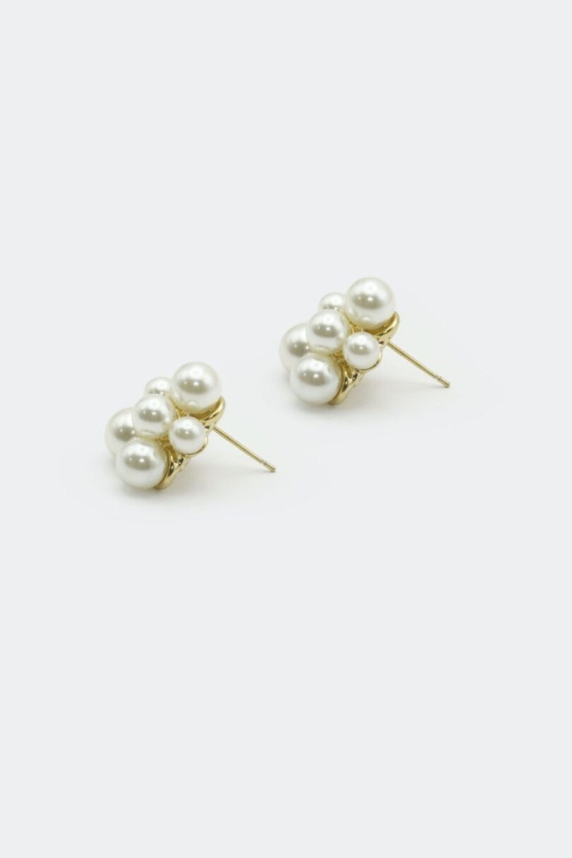 Pearl Bead Cluster Stud Earrings  Shop now at Kitty Darling