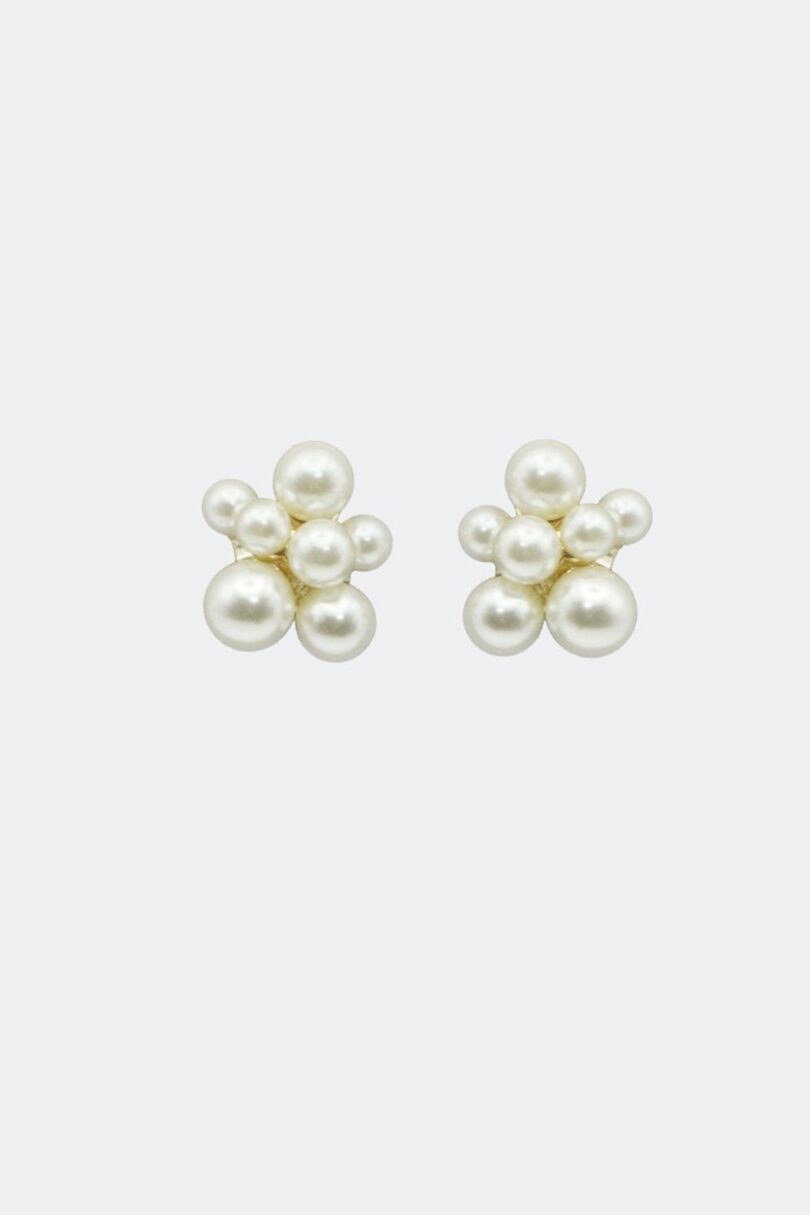 Pearl Bead Cluster Stud Earrings  Shop now at Kitty Darling