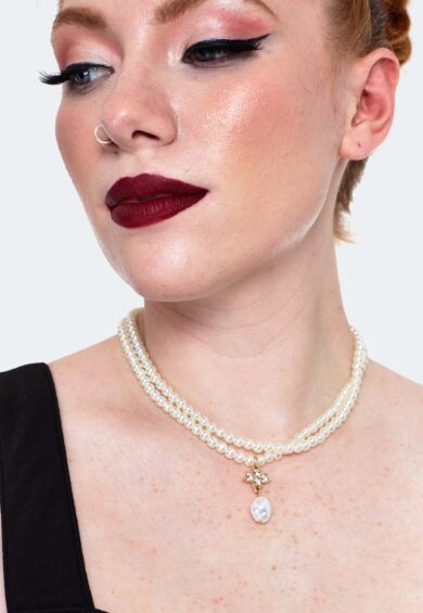 Pearl Beaded Charm Necklace – Jewellery | Kitty Darling