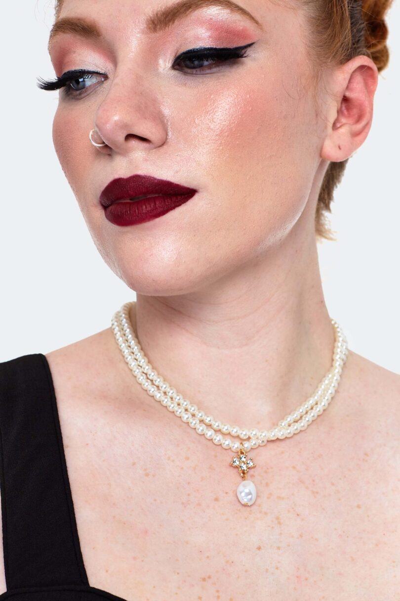Pearl Beaded Charm Necklace  Shop now at Kitty Darling