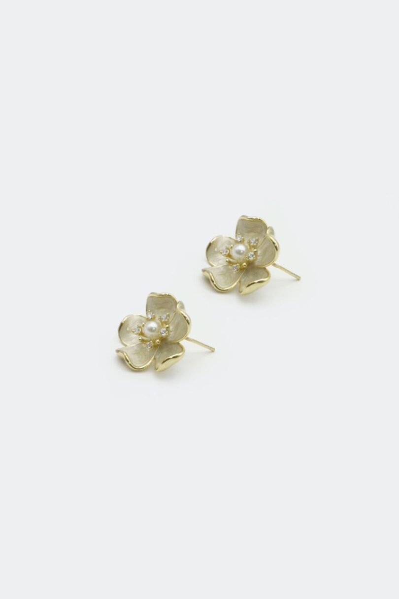 Pearlescent Flower Stud Earrings  Shop now at Kitty Darling