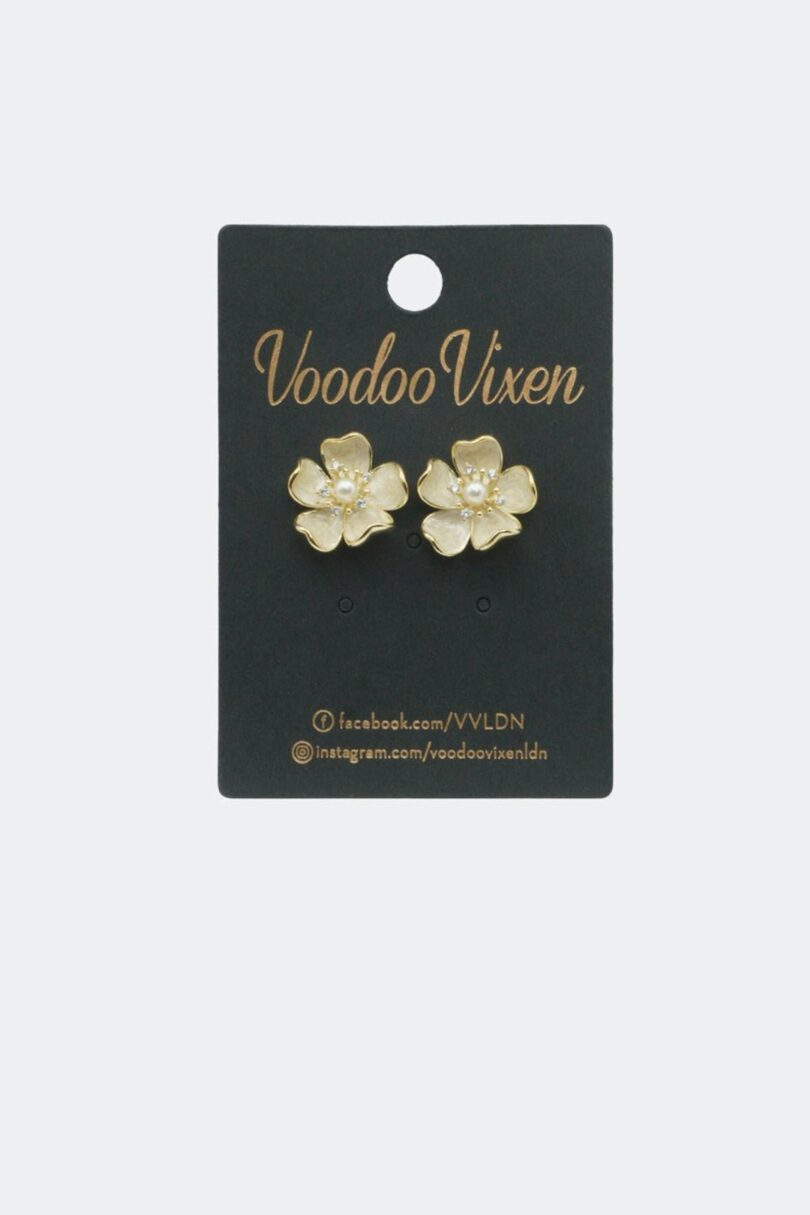 Pearlescent Flower Stud Earrings  Shop now at Kitty Darling