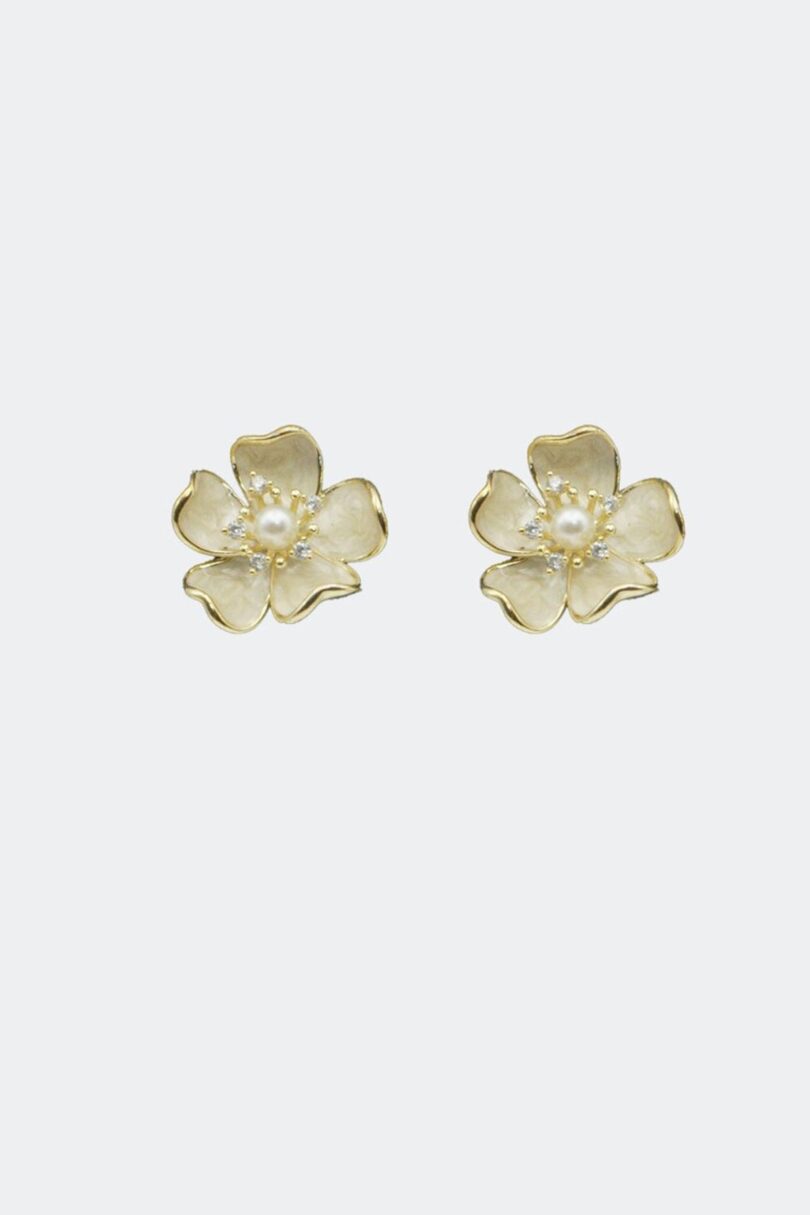Pearlescent Flower Stud Earrings  Shop now at Kitty Darling