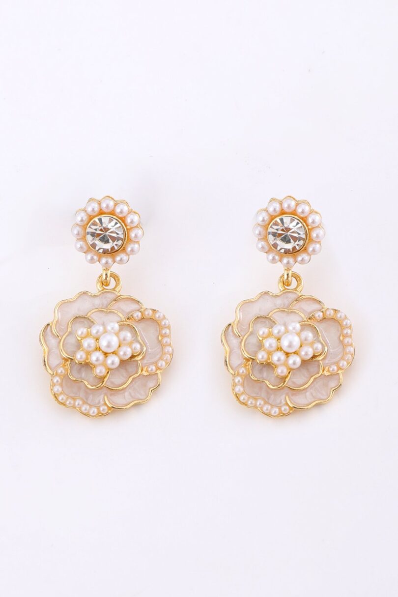 Pearly Flower Earrings  Shop now at Kitty Darling